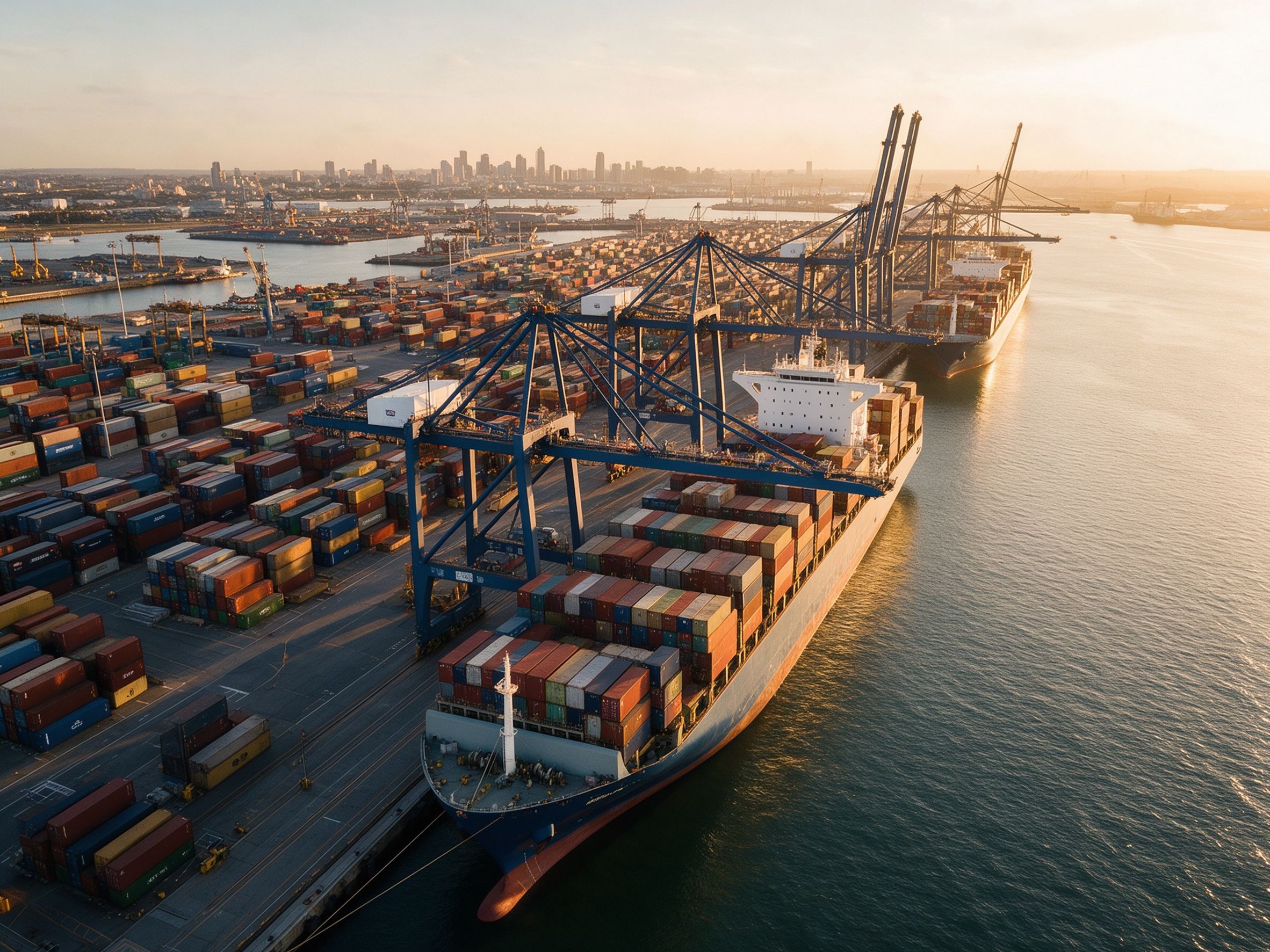 Container port aerial view